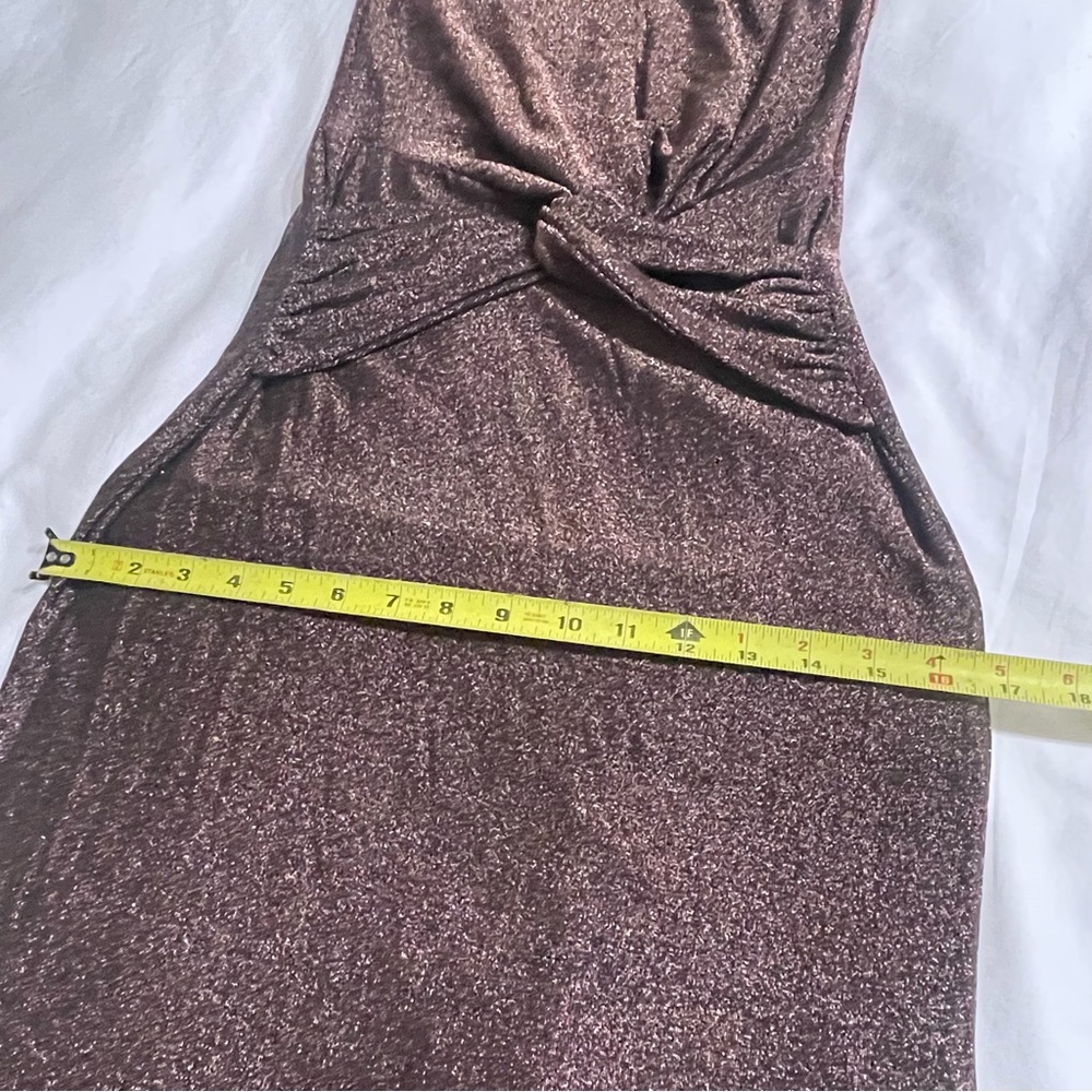 ASTR  the Label Riana Metallic Elegant‎ Brown Sleeveless Dress - Picture 14 of 16